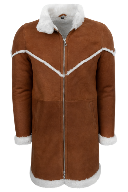 Pinto Ranch Brown & White Shearling Coat