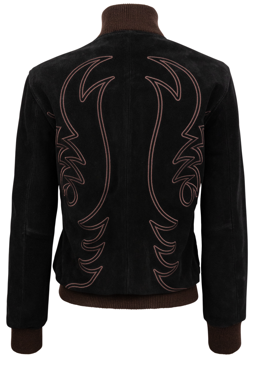 Western & Co. Embroidered Black Bomber Jacket