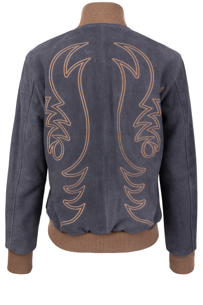 Western & Co. Embroidered Navy Bomber Jacket