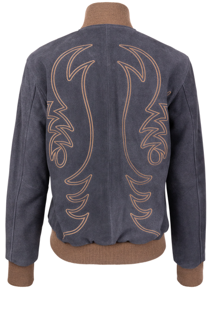 Western & Co. Embroidered Navy Bomber Jacket