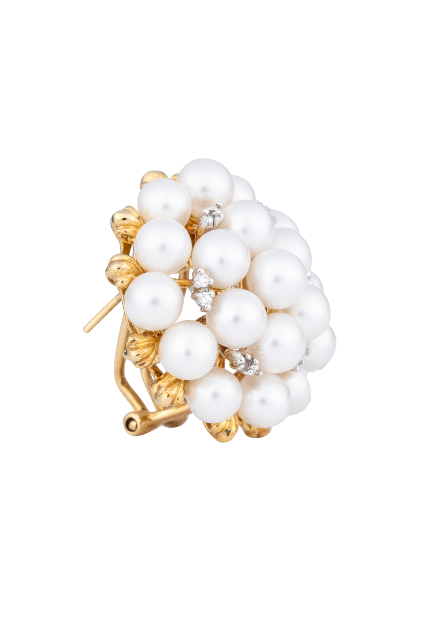 Diva Diamonds And Jewels 18K Yg Pearl & Diamond Ear