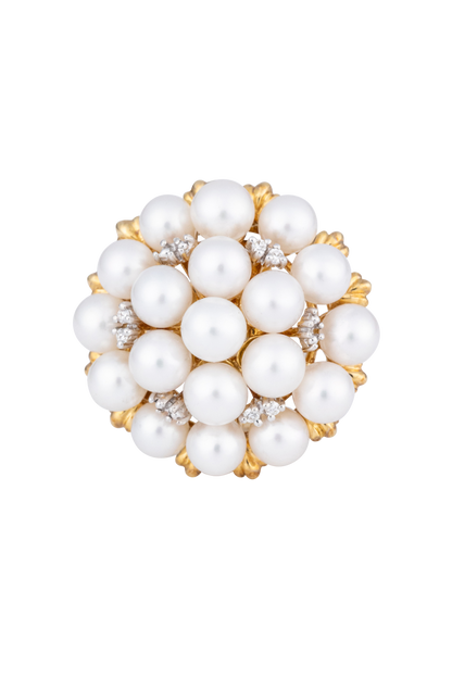 Diva Diamonds And Jewels 18K Yg Pearl & Diamond Ear