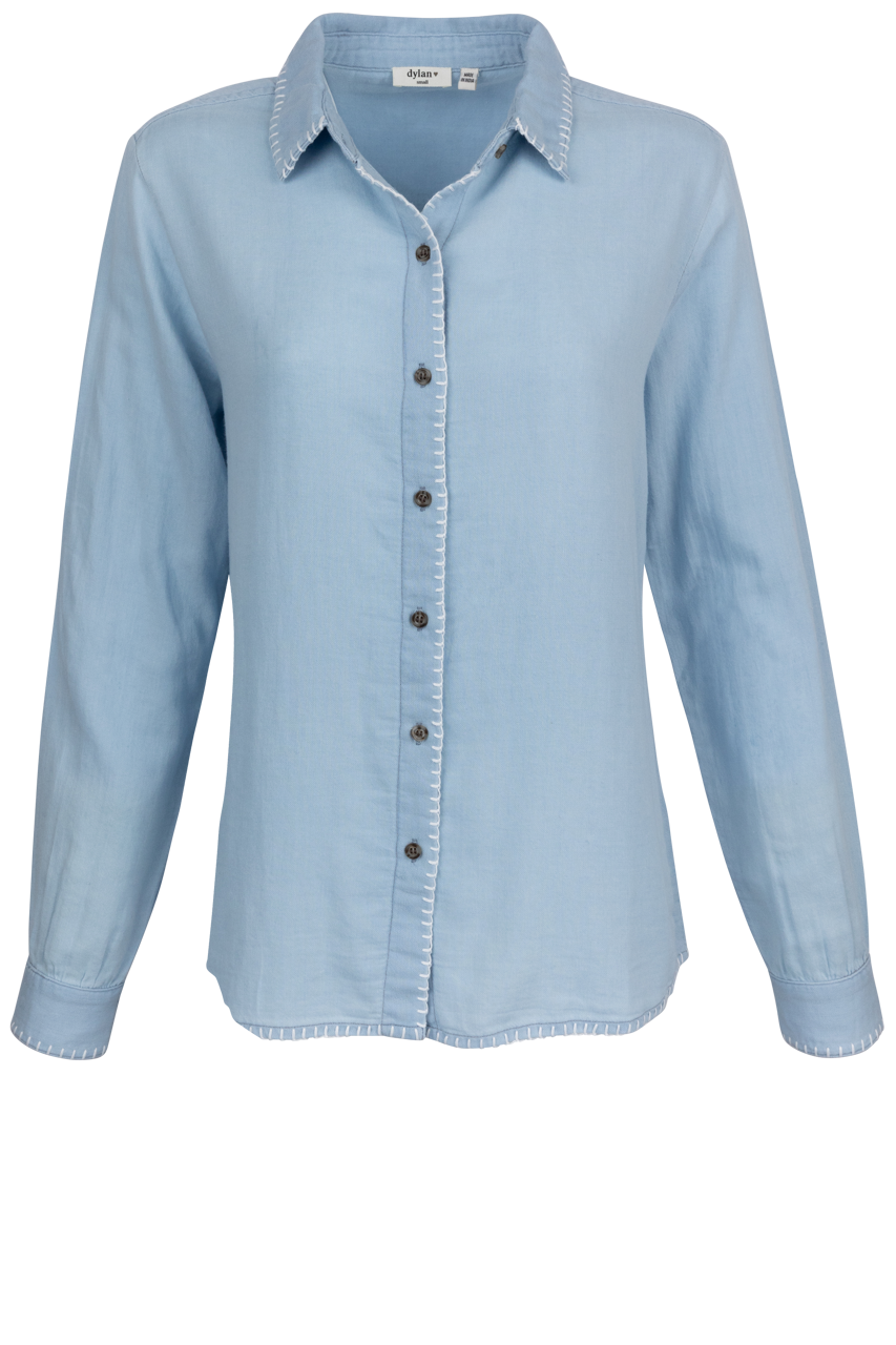 Dylan Denim Whipstitch Top