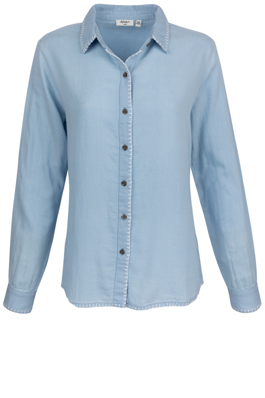Dylan Denim Whipstitch Top