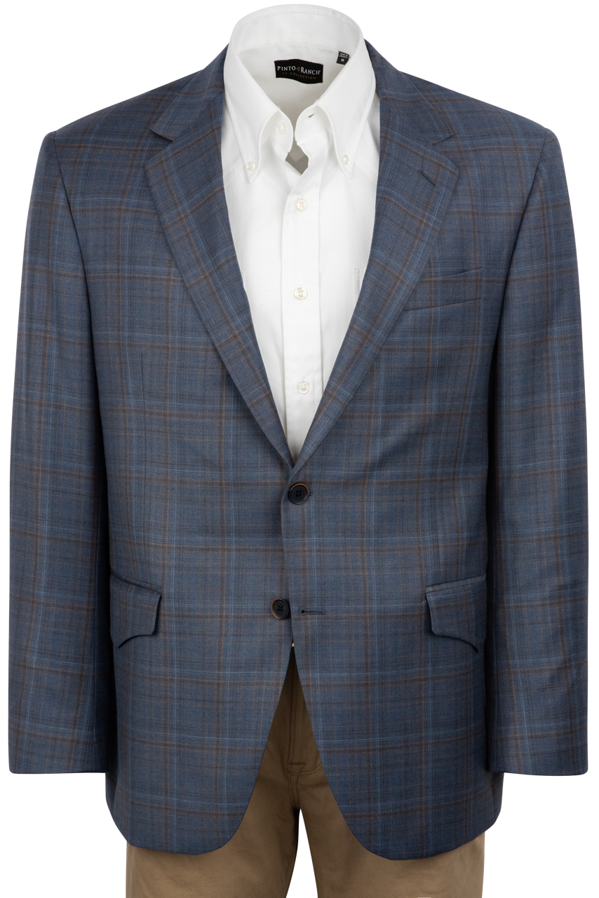 Coppley Blue Plaid Western Sport Coat Pinto Ranch coppley-blue-plaid-western-sport-coat-pinto-ranch