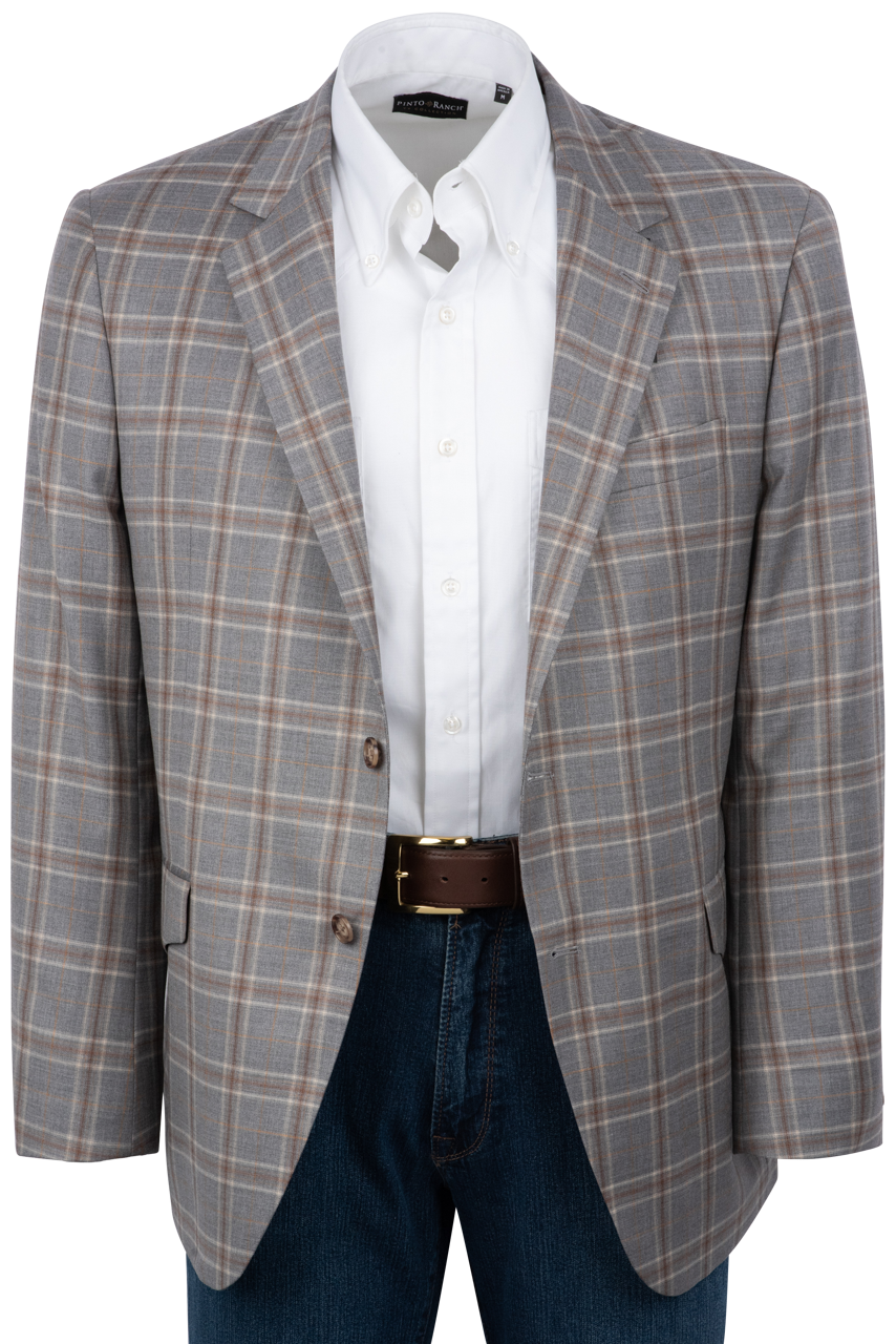 Coppley Tan Plaid Western Sport Coat Pinto Ranch
