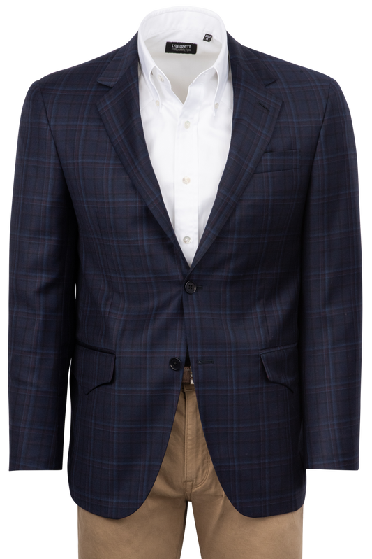 Pinto Ranch Navy Plaid Sport Coat