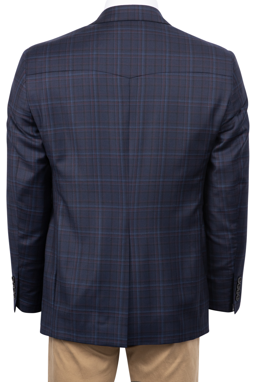 Pinto Ranch Navy Plaid Sport Coat