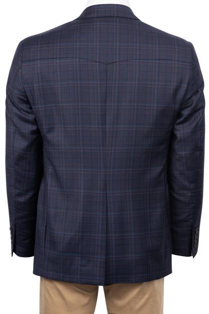 Pinto Ranch Navy Plaid Sport Coat