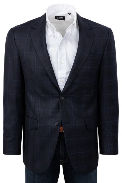 Pinto Ranch Dark Blue Plaid Sport Coat