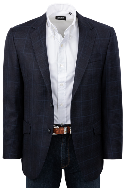 Pinto Ranch Dark Blue Plaid Sport Coat