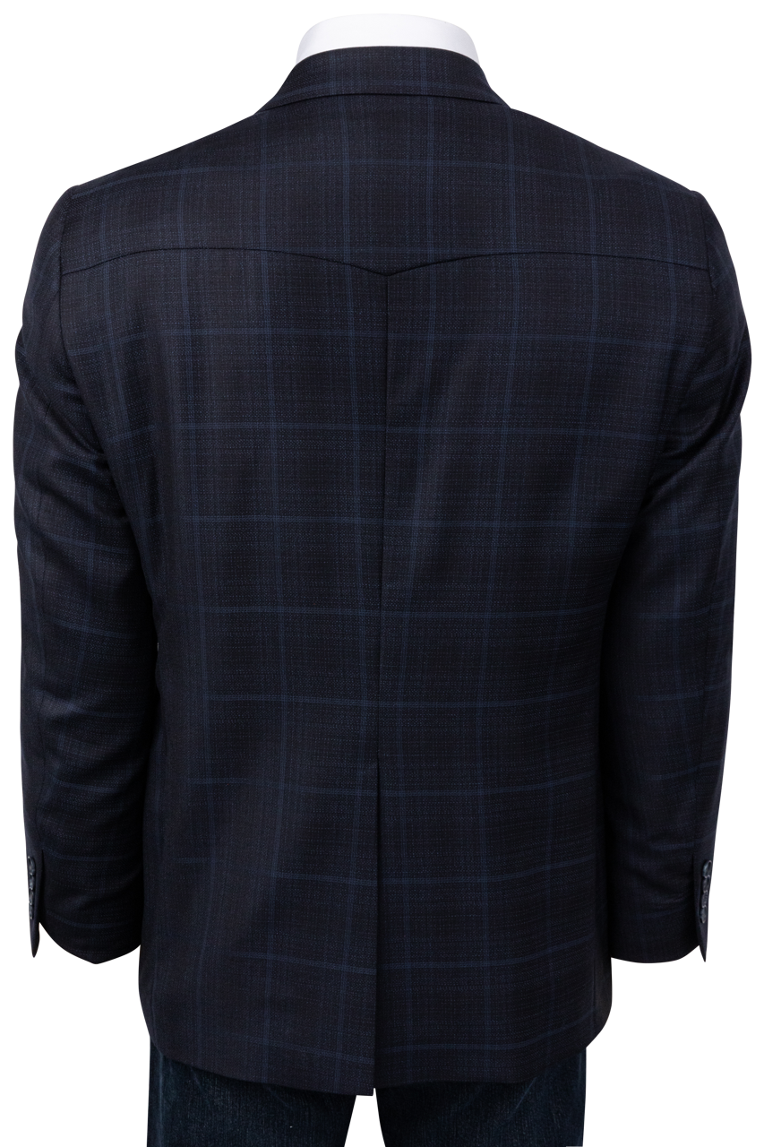 Pinto Ranch Dark Blue Plaid Sport Coat