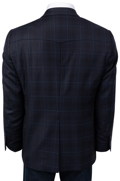 Pinto Ranch Dark Blue Plaid Sport Coat