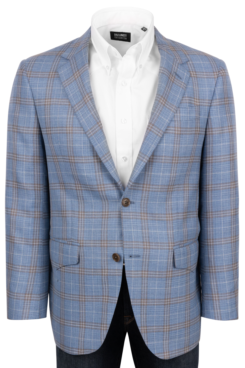 Pinto Ranch Light Blue Plaid Sport Coat