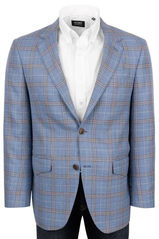 Pinto Ranch Light Blue Plaid Sport Coat