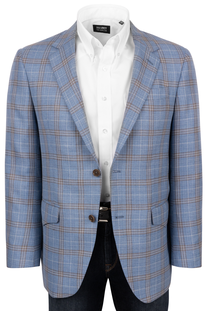 Pinto Ranch Light Blue Plaid Sport Coat