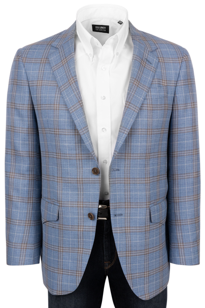 Pinto Ranch Light Blue Plaid Sport Coat