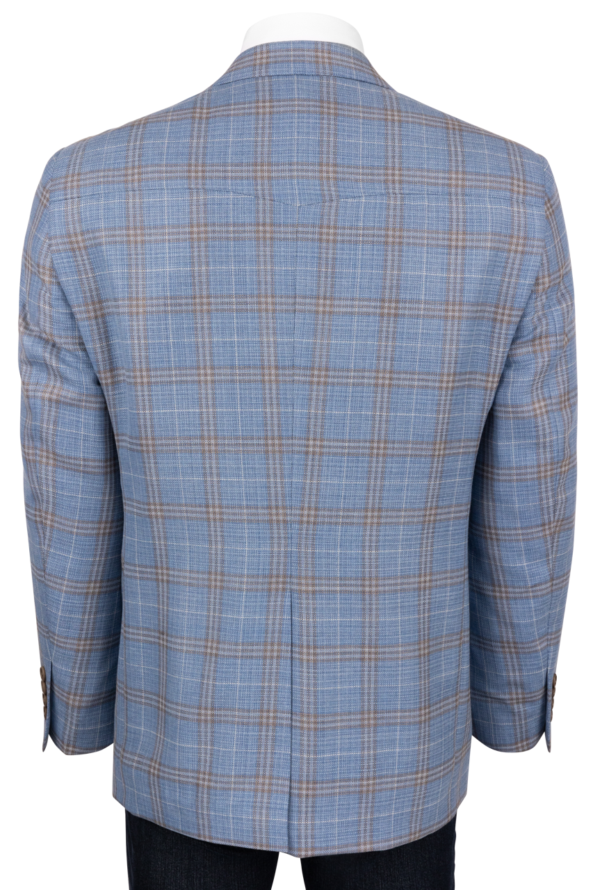 Pinto Ranch Light Blue Plaid Sport Coat