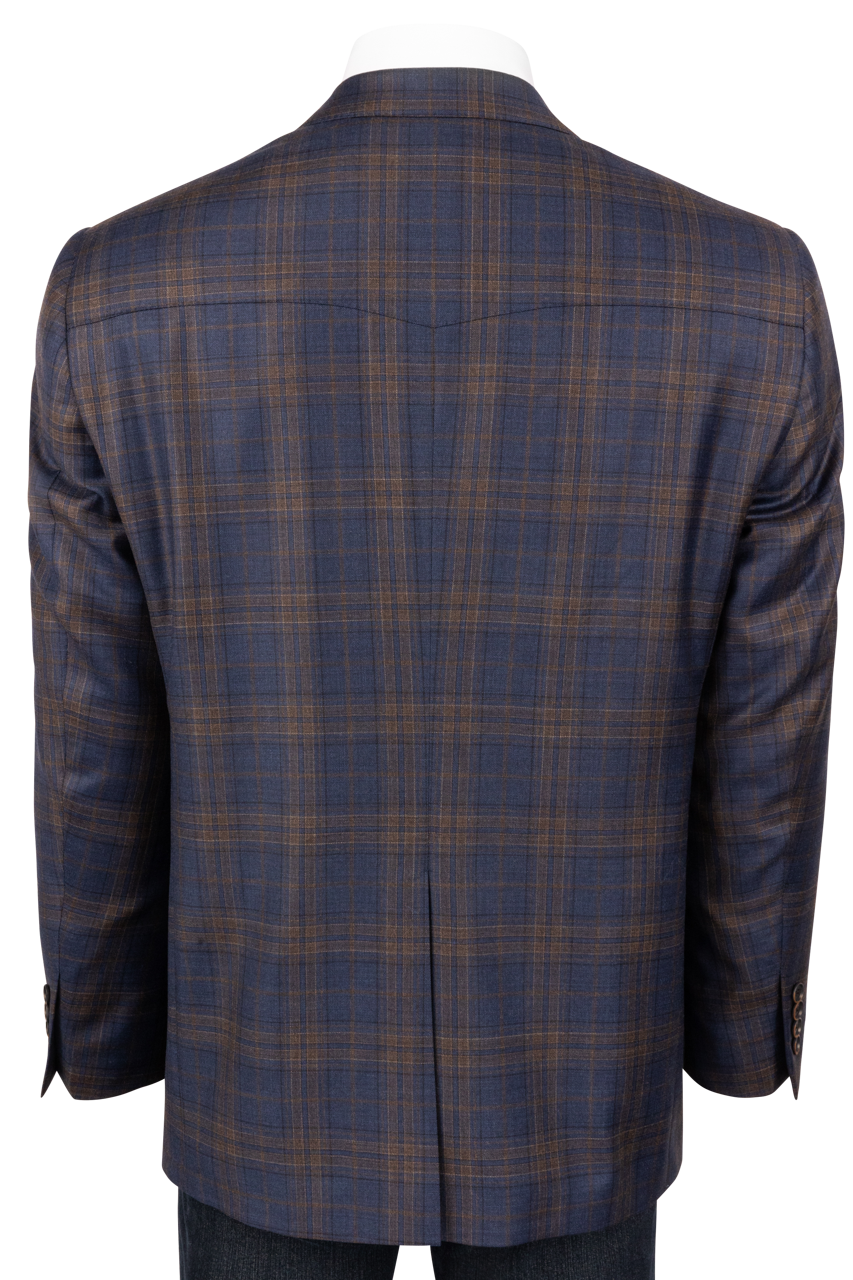 Pinto Ranch Brown & Blue Plaid Sport Coat