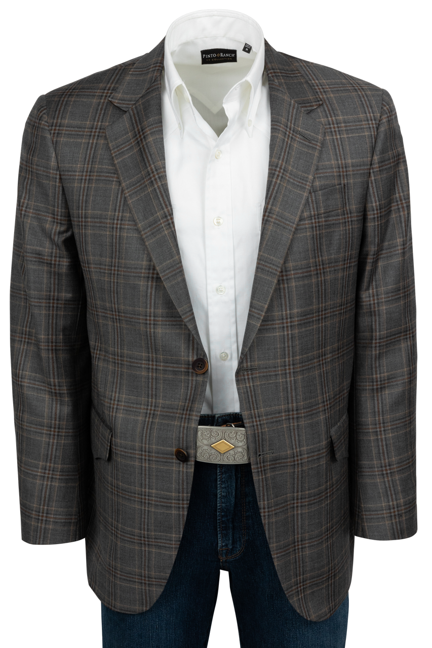 Pinto Ranch Gray Plaid Sport Coat