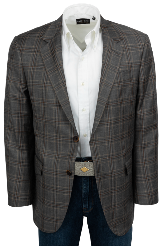 Pinto Ranch Gray Plaid Sport Coat