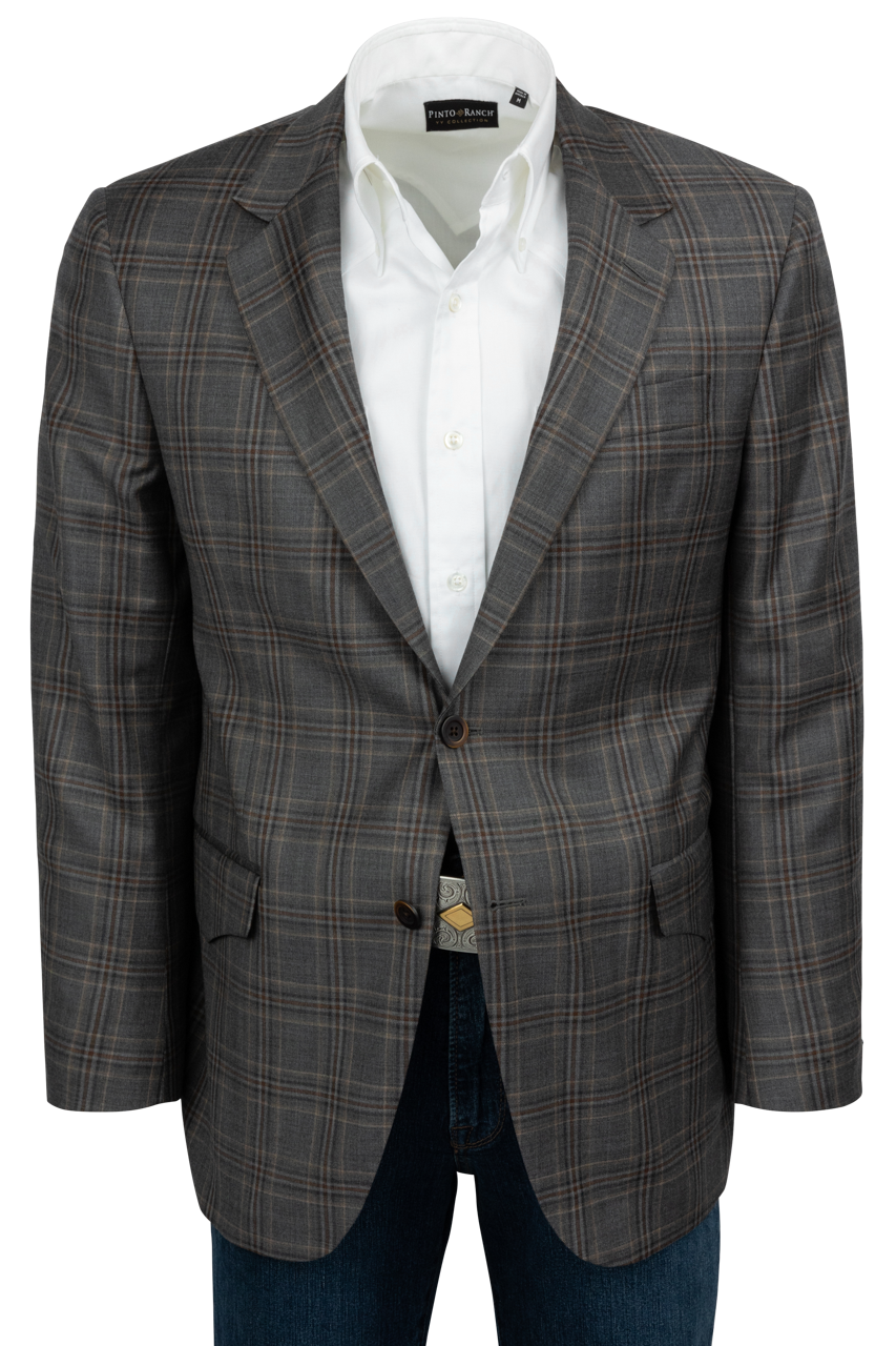 Pinto Ranch Gray Plaid Sport Coat