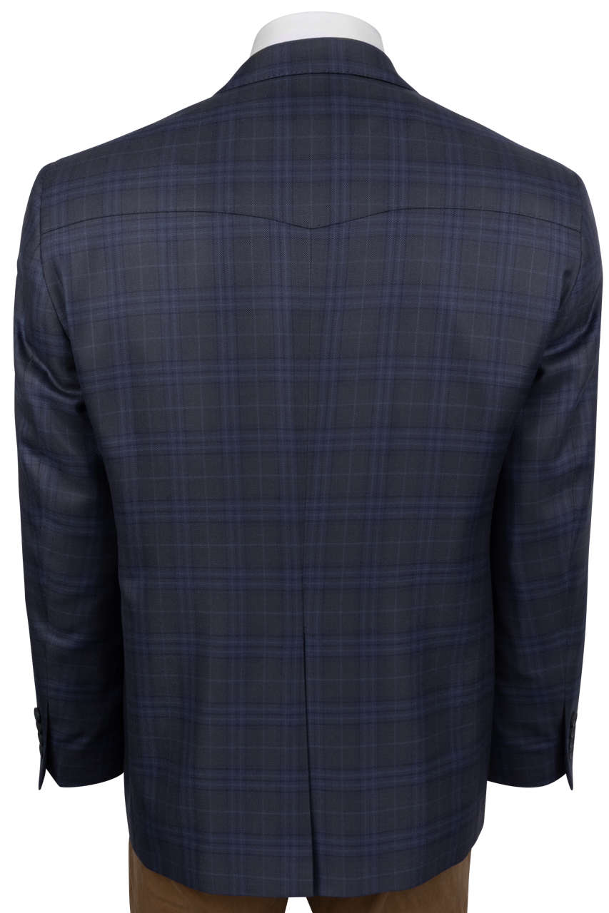 Pinto Ranch Blue & Gray Plaid Sport Coat