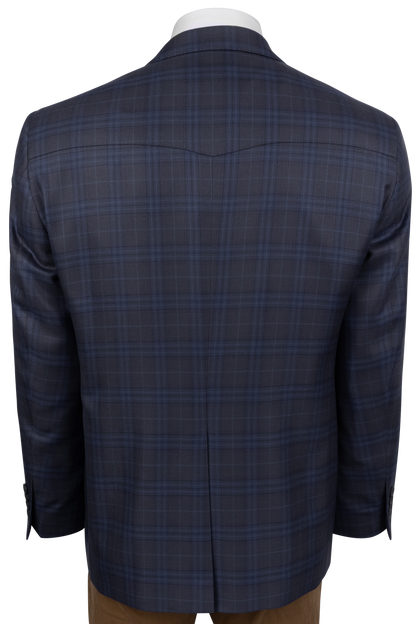 Pinto Ranch Blue & Gray Plaid Sport Coat