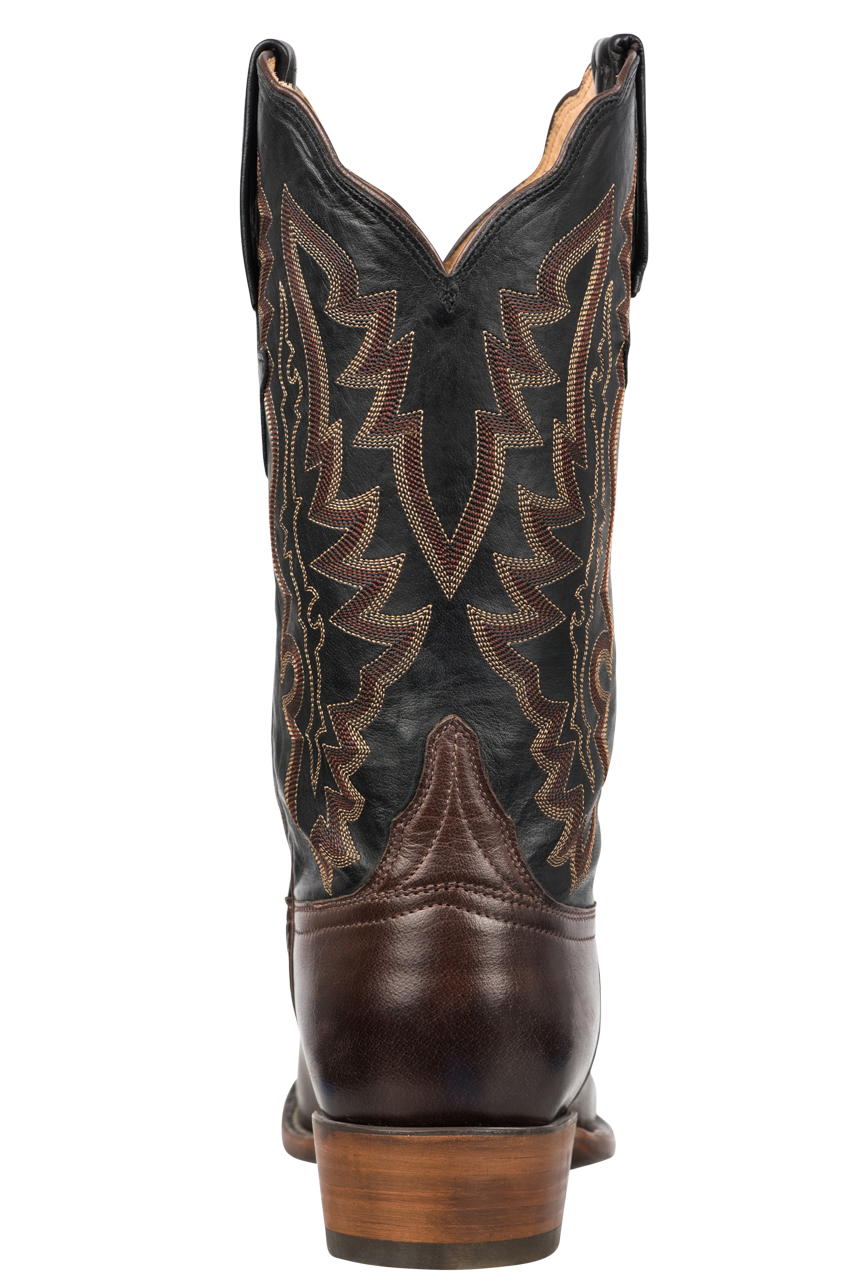 Lucchese Men's Baby Buffalo Cowboy Boots - Whiskey/Black