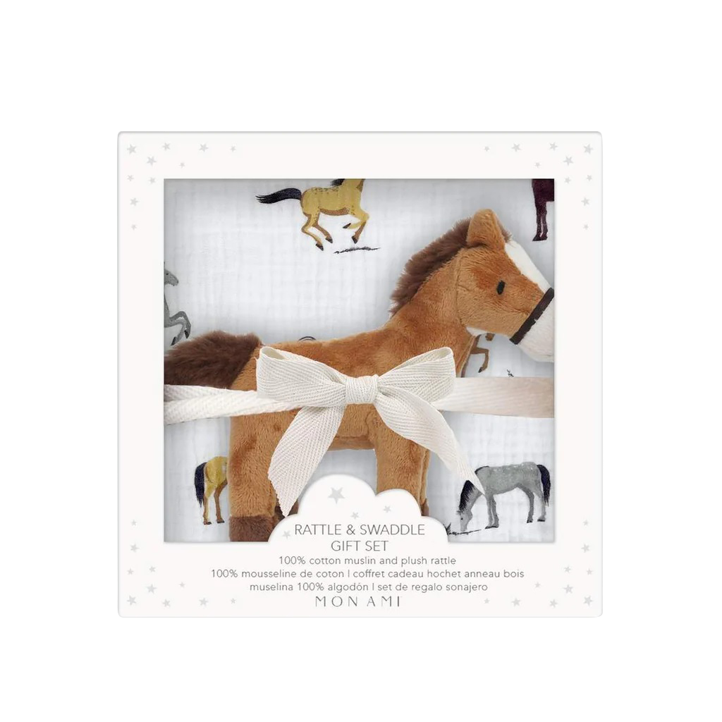 Mon Ami Blanket & Rattle Gift Set