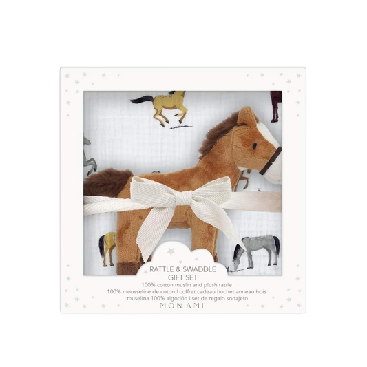 Mon Ami Blanket & Rattle Gift Set