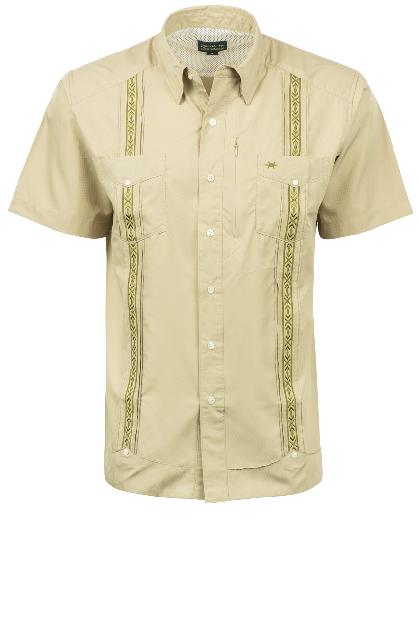 Texas Standard Libre Guayabera Western Fishing Shirt | Pinto