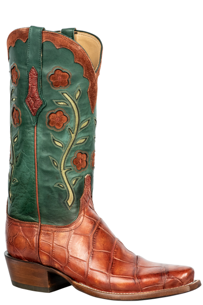 Lucchese Men's Cibolo Giant American Alligator Cowboy Boots - Antique Redwood