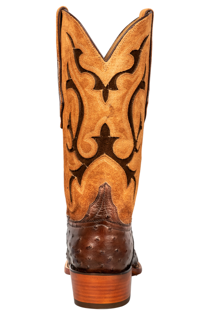 Lucchese Men's Nopales Full Quill Ostrich Cowboy Boots - Antique Tobacco