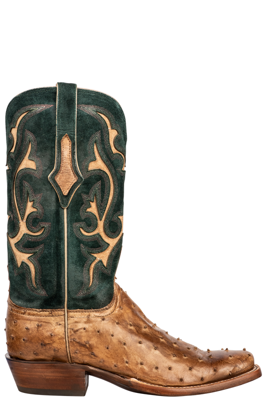 Lucchese Men's Nopales Full Quill Ostrich Cowboy Boots - Antique Mink
