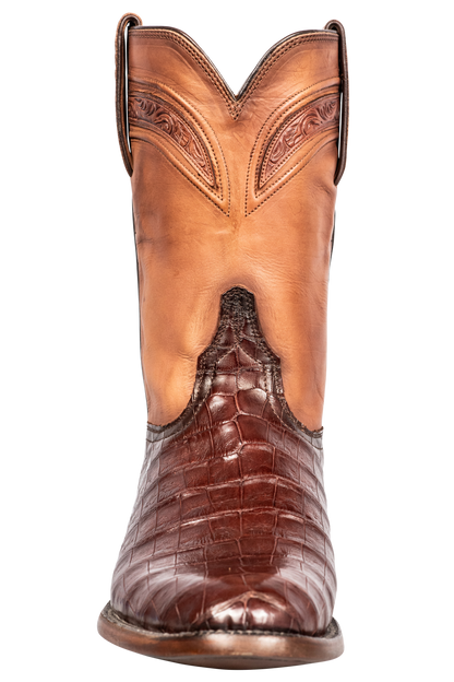 Lucchese Men's Wilson Caiman Roper Boots - Sienna