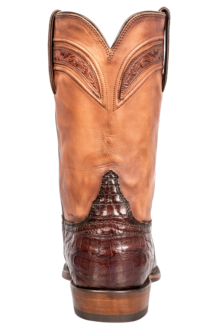 Lucchese Men's Wilson Caiman Roper Boots - Sienna