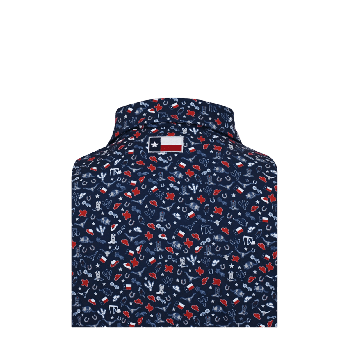 Horn Legend Texas Inspired Print Performance Polo - Navy