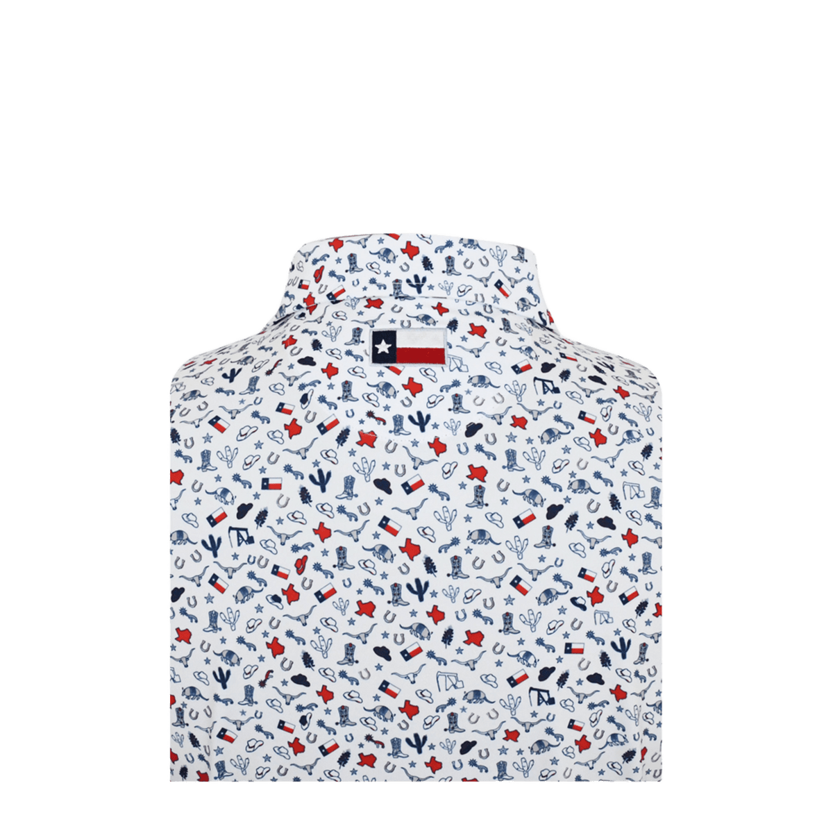 Horn Legend Texas Inspired Print Performance Polo - White