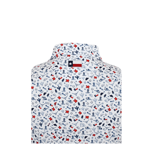 Horn Legend Texas Inspired Print Performance Polo - White - alternate view
