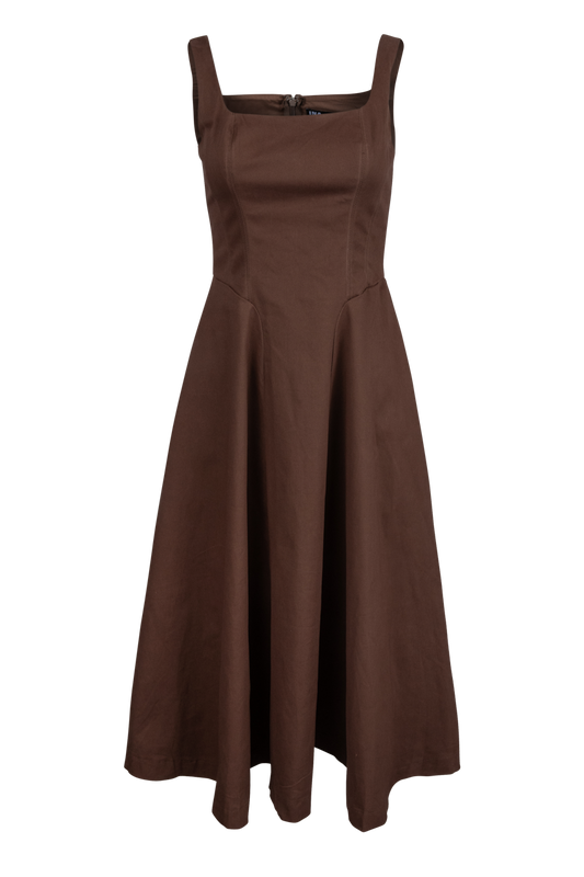 Ina Square-Neck Midi Dress