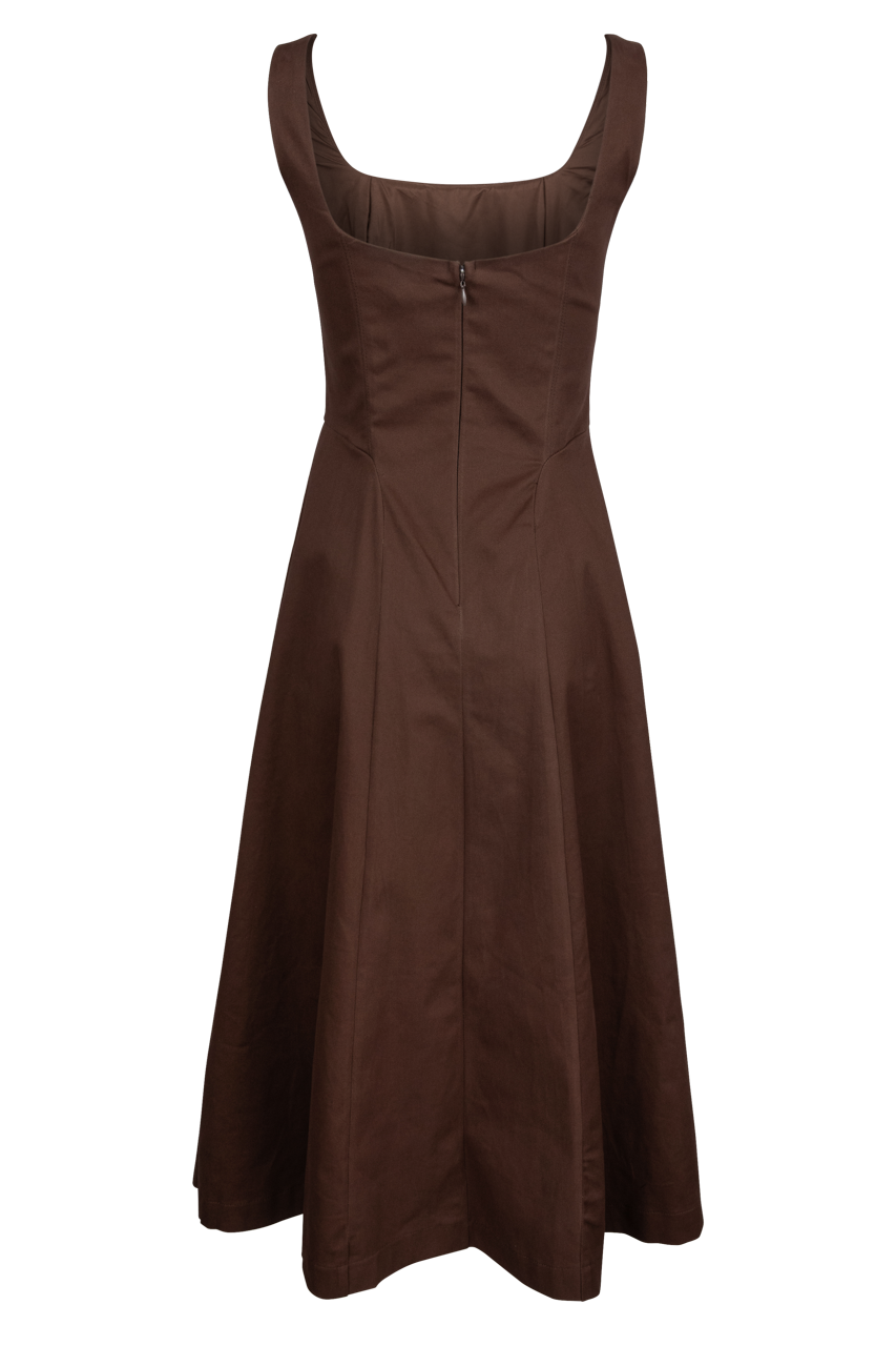 Ina Square-Neck Midi Dress