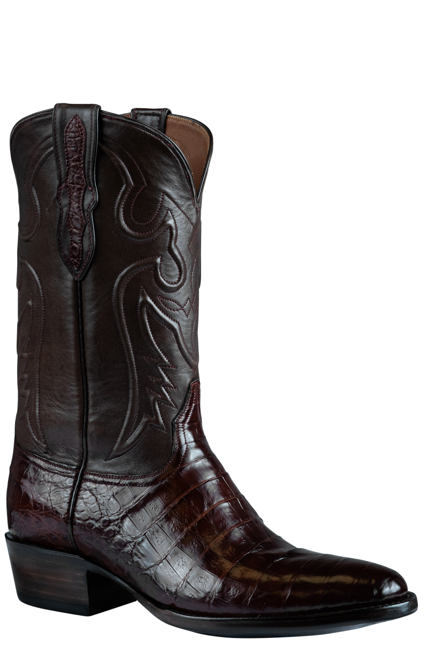Black Jack Men's Italian Red Select Caiman Belly Cowboy Boots Pinto Ranch