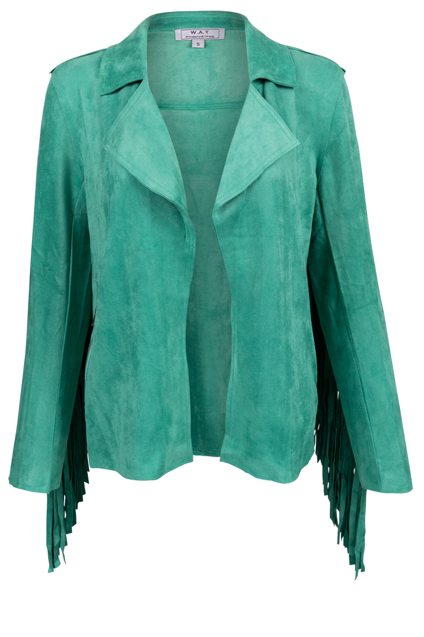 W.A.Y. Faux Suede Fringe Jacket