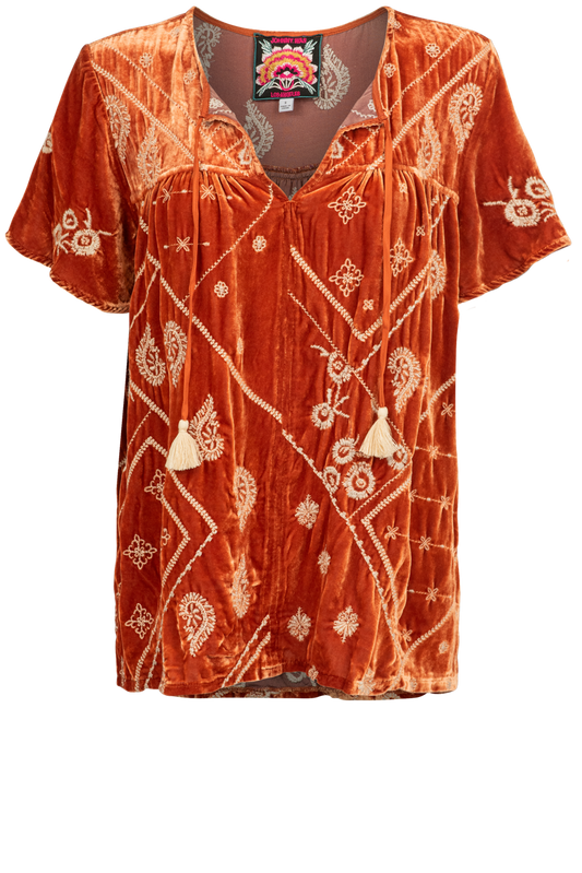 Johnny Was Velvet Devi Blouse