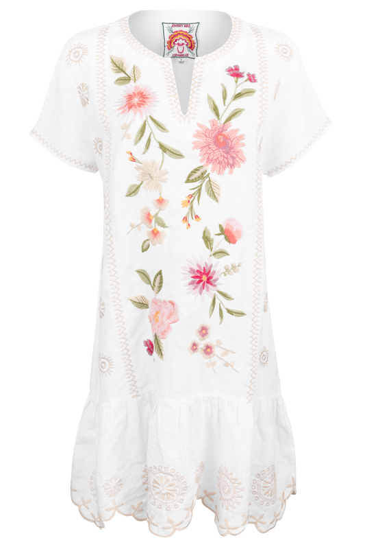 Johnny Was Relaxed Linen Flounce Dress
