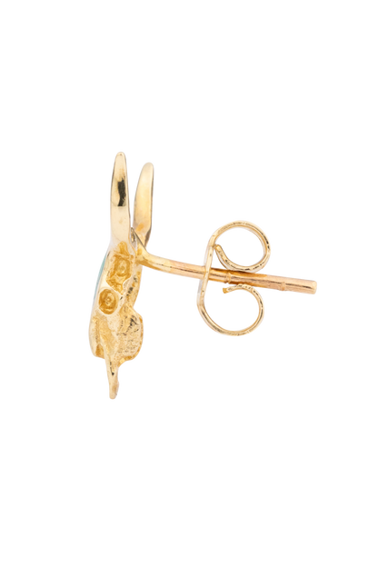 Gold and Turquoise Longhorn Earrings