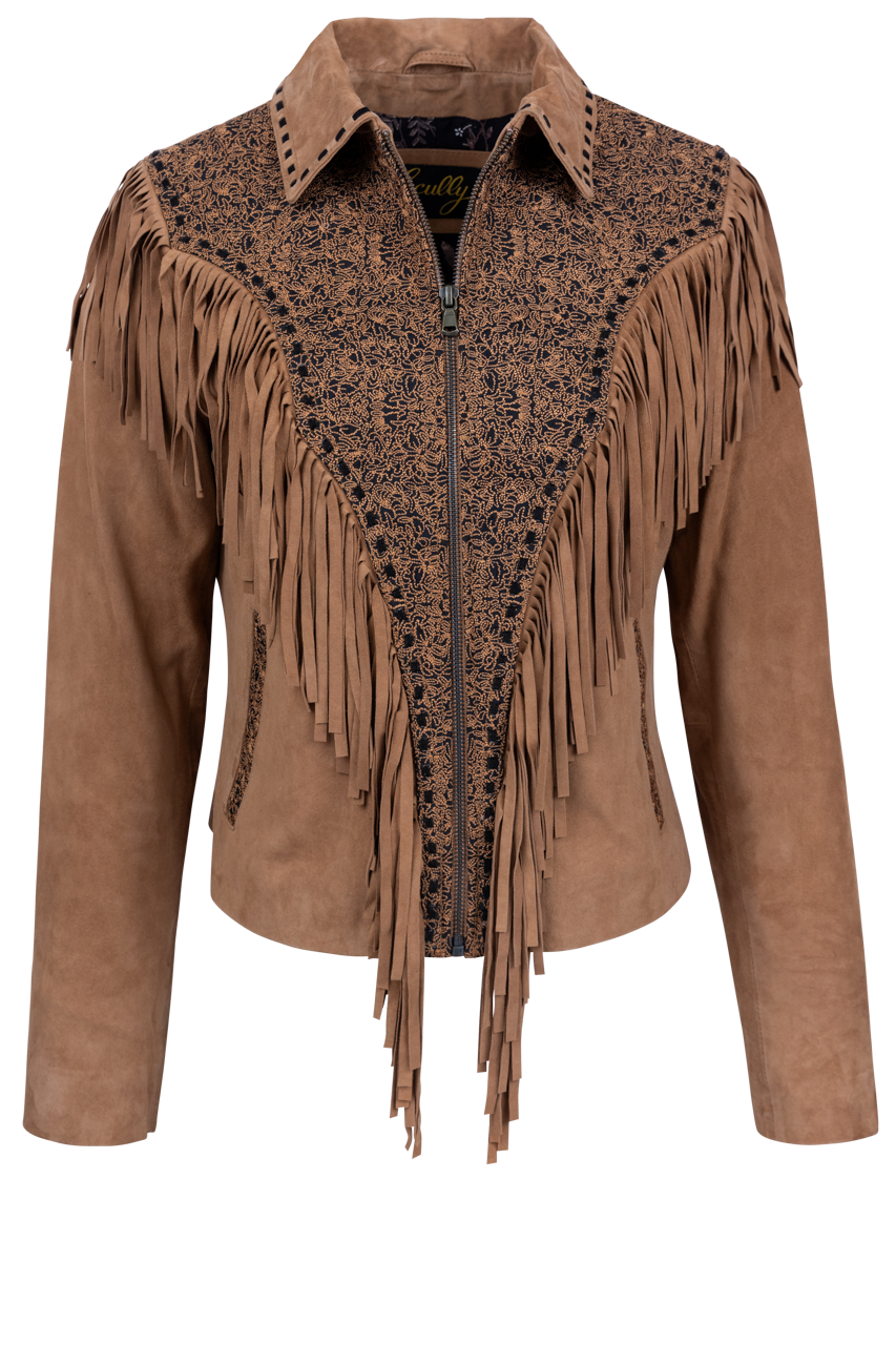 Scully Women's Tan Suede Fringe Jacket