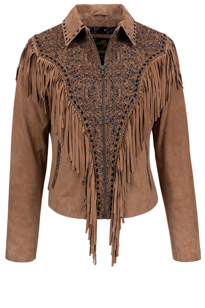 Scully Women's Tan Suede Fringe Jacket