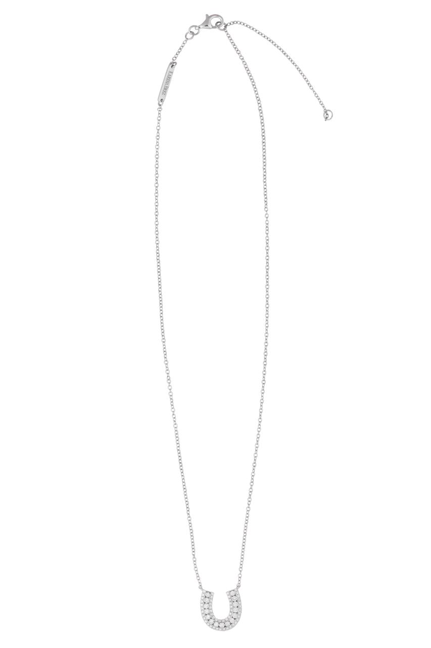 Karina Brez Lucky Horseshoe Necklace - White Gold & Diamond